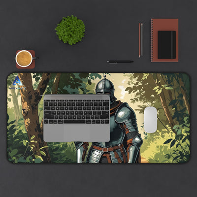 ApexMatz Ironclad Sentinel Gaming Deskmat - Large Medieval Armored Warrior Mouse Pad