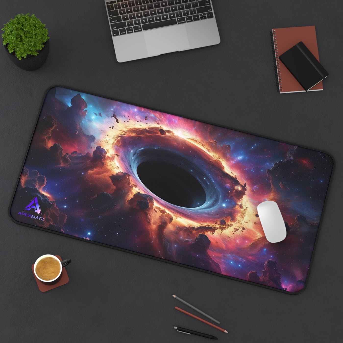 ApexMatz Stellar Creation Gaming Deskmat - Large Black Hole Mouse Pad