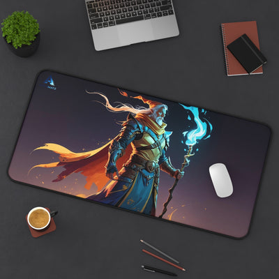 ApexMatz Flame Weaver Gaming Deskmat - Large Fantasy Wizard & Blue Flame Mouse Pad