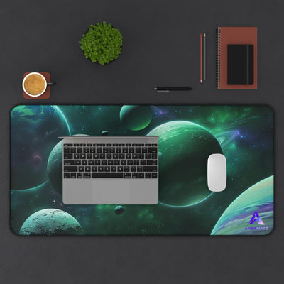 ApexMatz Alien Worlds Gaming Deskmat - Large Green Planets Space Mouse Pad