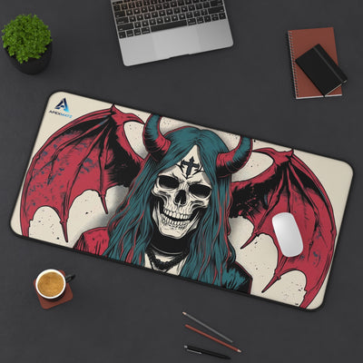 ApexMatz Gothic Seraphim Gaming Deskmat - Large Winged Skull & Cross Mouse Pad