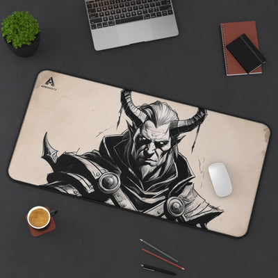ApexMatz Eldritch Regent Gaming Deskmat - Large Black & White Dark Fantasy Mouse Pad