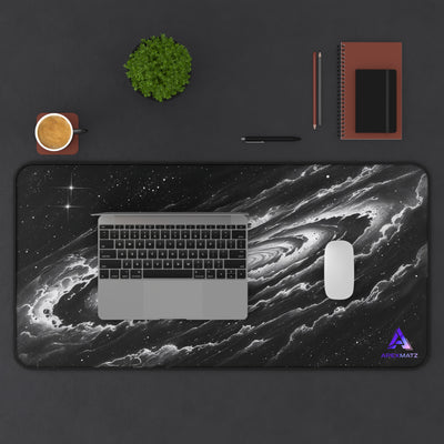 ApexMatz Milky Way Galaxy Gaming Deskmat - Large Monochrome Spiral Space Mouse Pad