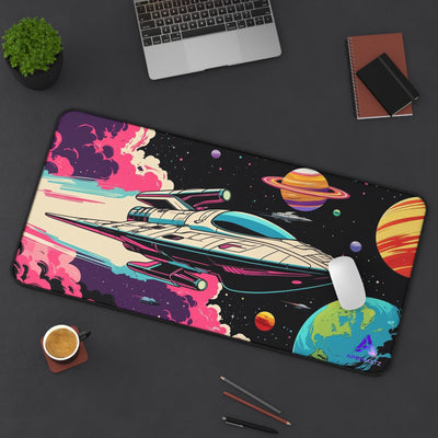 ApexMatz Starship Voyage Gaming Deskmat - Large Retro Sci-Fi Spaceship Mouse Pad
