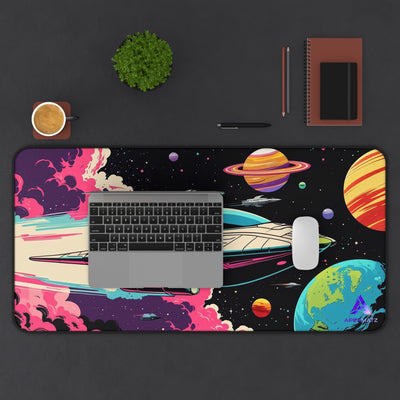 ApexMatz Starship Voyage Gaming Deskmat - Large Retro Sci-Fi Spaceship Mouse Pad
