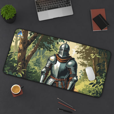 ApexMatz Ironclad Sentinel Gaming Deskmat - Large Medieval Armored Warrior Mouse Pad