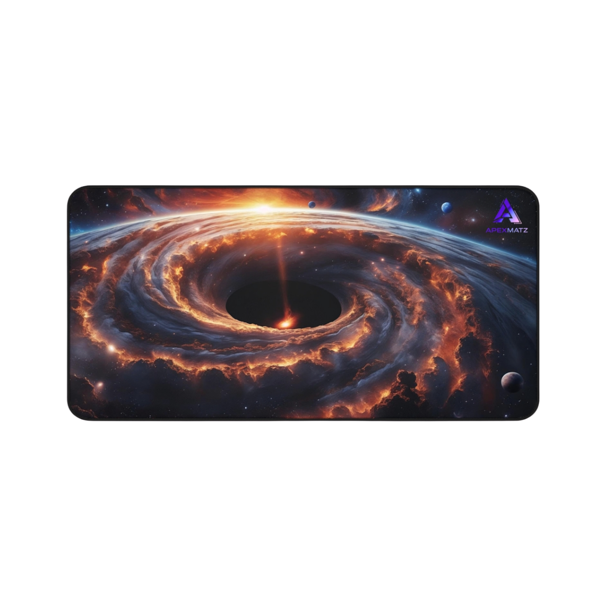 ApexMatz Cosmic Vortex Gaming Deskmat - Large Black Hole Galaxy Mouse Pad
