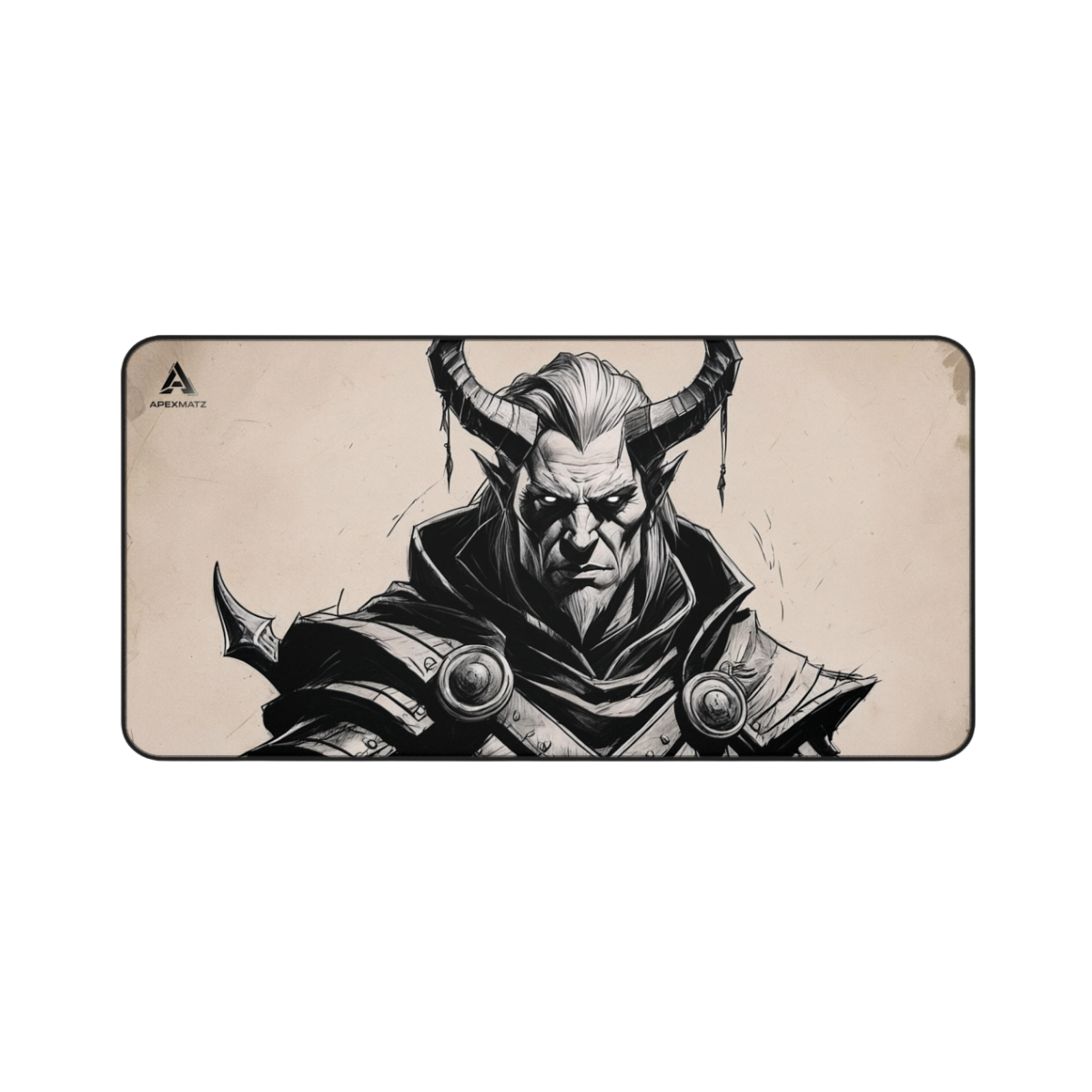 ApexMatz Eldritch Regent Gaming Deskmat - Large Black & White Dark Fantasy Mouse Pad