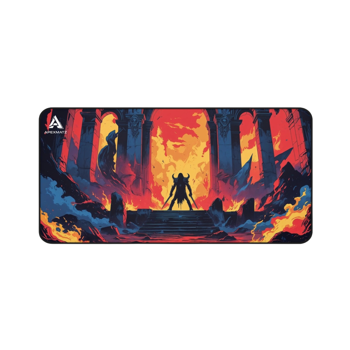 ApexMatz Fiery Dominion Gaming Deskmat - Large Fiery Hellscape Mouse Pad