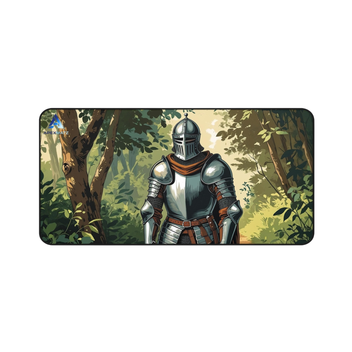 ApexMatz Ironclad Sentinel Gaming Deskmat - Large Medieval Armored Warrior Mouse Pad