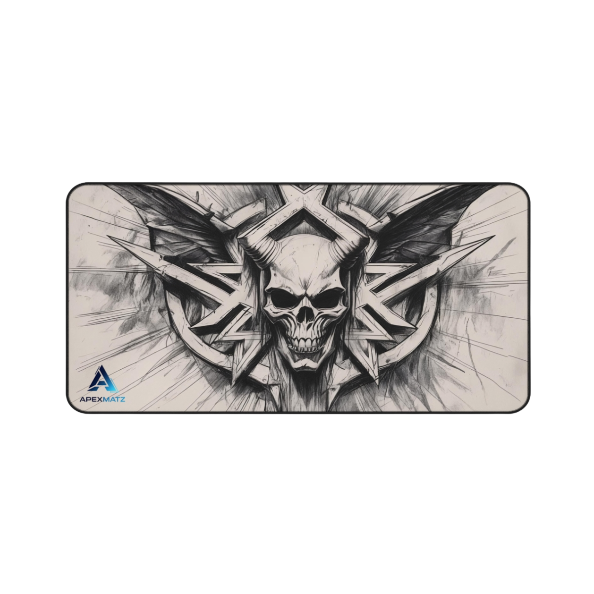 ApexMatz Sentinel Skull Gaming Deskmat - Large Gothic Fantasy Mouse Pad