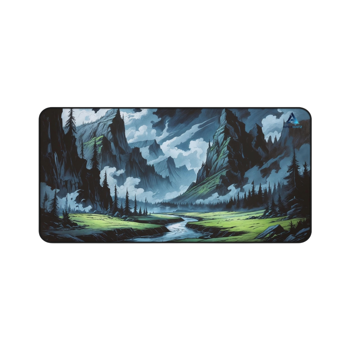 ApexMatz Valley of Shadow Gaming Deskmat - Large Fantasy Mountain Valley Mouse Pad